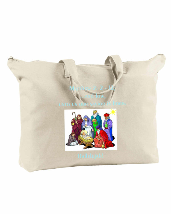 Glorious Nativity Scene Zipped Tote Bag